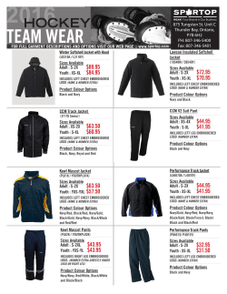 Hockey Apparel Catalog for 2016