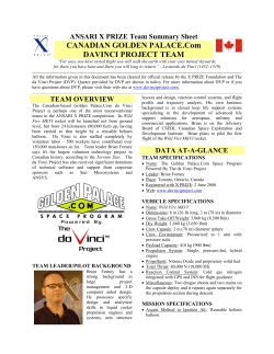 ANSARI X-PRIZE Team Summary Sheet