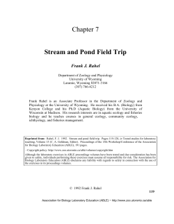 Stream and Pond Field Trip - Association for Biology Laboratory