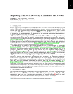 Improving NER with Diversity in Machines and Crowds