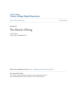 The Miracle of Being - Trinity College Digital Repository