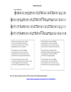 GREENSLEEVES You can find a good version of this song in the