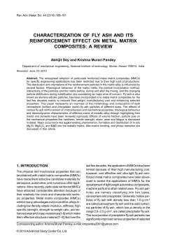 characterization of fly ash and its reinforcement effect on metal