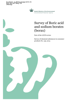 Survey of Boric acid and sodium borates (borax)