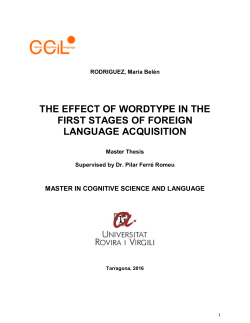 the effect of wordtype in the first stages of foreign language acquisition