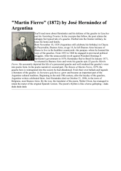 "Martin Fierro" (1872) by Jos&eacute; Hern&aacute;ndez of Argentina
