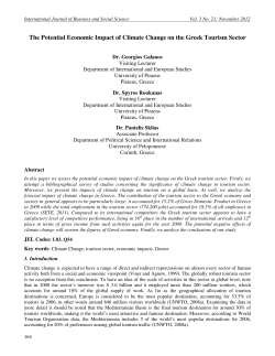 The Potential Economic Impact of Climate Change on the Greek