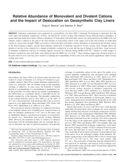 Relative Abundance of Monovalent and Divalent Cations and the