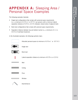 APPENDIX A: Sleeping Area / Personal Space Examples