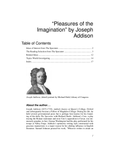 “Pleasures of the Imagination” by Joseph Addison