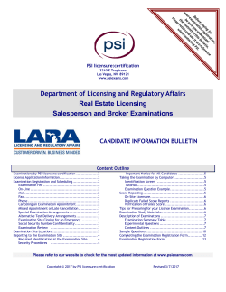 PSI Candidate Information Bulletin