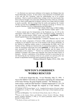 newton`s forbidden works rescued