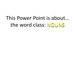 the word class: NOUNS - St Philips Primary School
