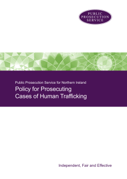Policy for Prosecuting Cases of Human Trafficking