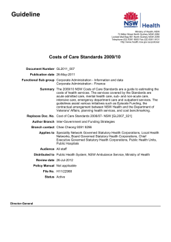 Costs of Care Standards 2009/10 - Policy directives and guidelines