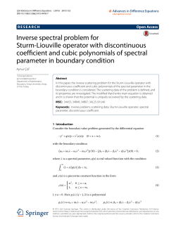 Inverse spectral problem for Sturm