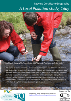 Local Pollution Study Leaving Certificate Geography 2017