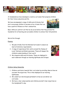 At Sandylands we have developed a creative curriculum that