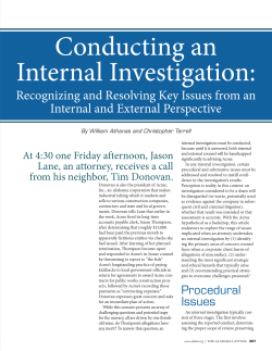 Conducting an Internal Investigation: