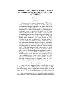 Keeping the LEDs on and the Electric Motors Running: Clean Tech