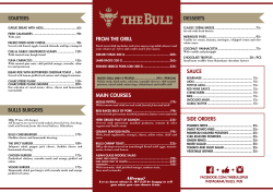 from the grill desserts starters bulls burgers main courses sauce side