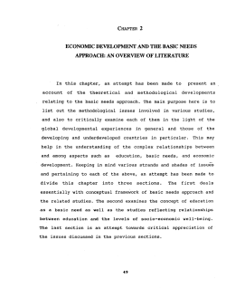 economic development and the basic needs approach