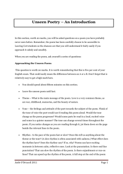 Unseen Poetry &ndash; An Introduction