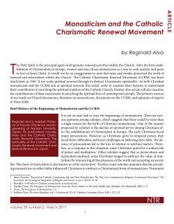 Monasticism and the Catholic Charismatic Renewal Movement