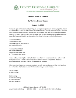 The Last Poems of Summer