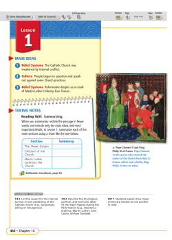 Chapter 14 Lesson 1 Trouble for the Catholic Church Pages 460-465