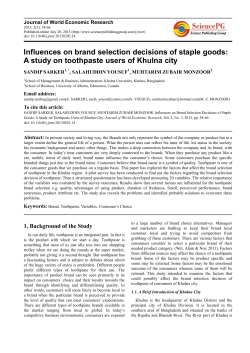 Influences on brand selection decisions of staple goods