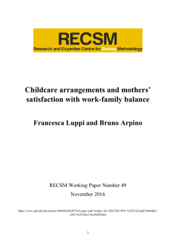 Childcare arrangements and mothers` satisfaction with work