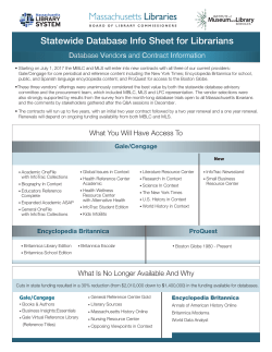 Statewide Database Info For Librarians
