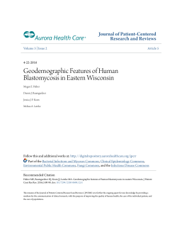 Geodemographic Features of Human Blastomycosis in Eastern