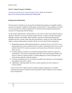 IACUC Animal Transport Guidelines - General Surgery and Vascular