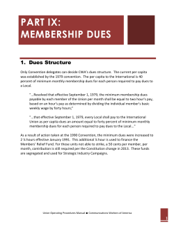part ix: membership dues - Communications Workers of America