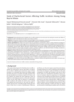 Study of Psycho-Social Factors Affecting Traffic Accidents Among