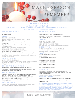 christmas brunch sunday, december 25th