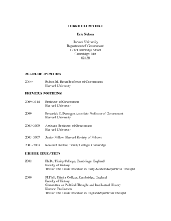 CV - Scholars at Harvard