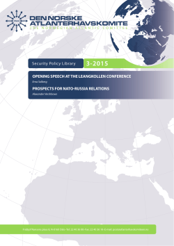 OPENING SPEECH AT THE LEANGKOLLEN CONFERENCE