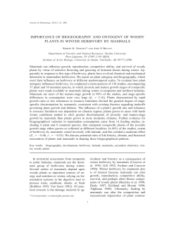 importance of biogeography and ontogeny