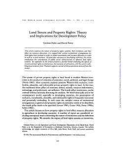 Land Tenure and Property Rights: Theory and Implications for