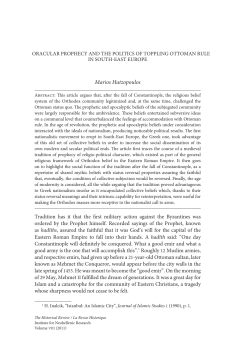 Oracular prophecy and the politics of toppling Ottoman Rule in