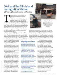 DAR and the Ellis Island Immigration Station