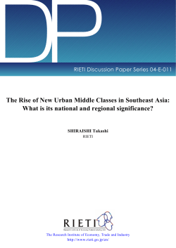 The Rise of New Urban Middle Classes in Southeast Asia: What is