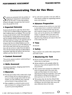 Ch. 1 Performance Assessment: Demonstrating That Air Has Mass