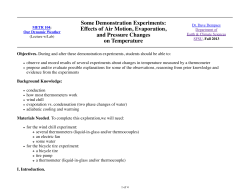 Some Demonstration Experiments: Effects of Air