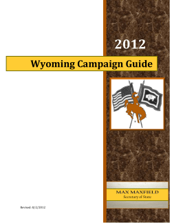 Wyoming Campaign Guide - Wyoming Secretary of State