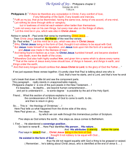 The Epistle of Joy - Philippians chapter 2