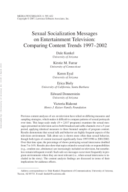 Sexual Socialization Messages on Entertainment Television